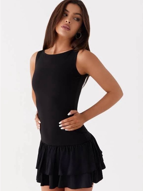 Peppermayo Dresses & Skirts - Peppermayo Rhiannon Frill Mini Dress - Black